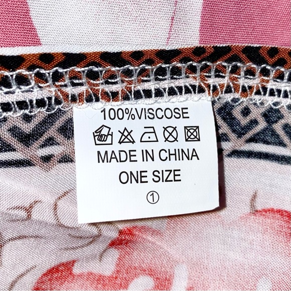 🦩🌴 Pink Flamingo Floral Kimono Swim Coverup ~ Brand New - Picture 17 of 17